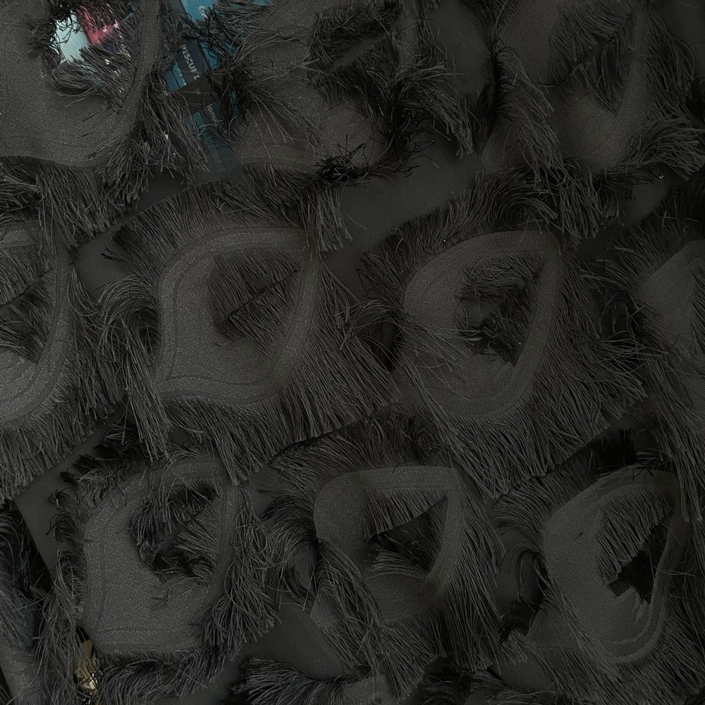 Black Sheer Feathered Top - Picture 5 of 6